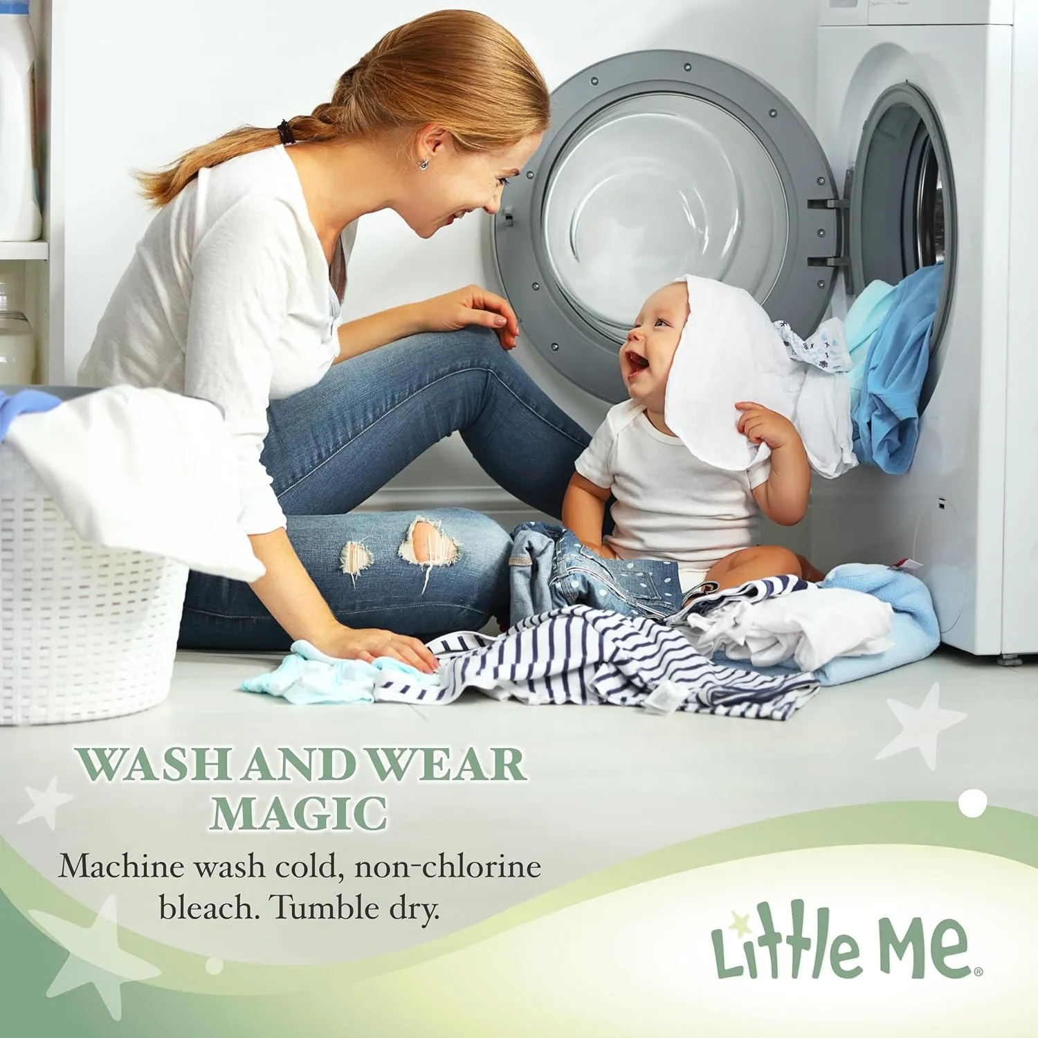 Little Me Clothes for Baby Boys' 100% Cotton Scratch-Free Tag Footie Sleeper, Preemie to 9 Months