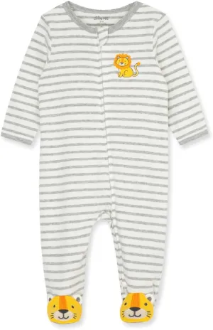 Little Me Clothes for Baby Boys' 100% Cotton Scratch-Free Tag Footie Sleeper, Preemie to 9 Months