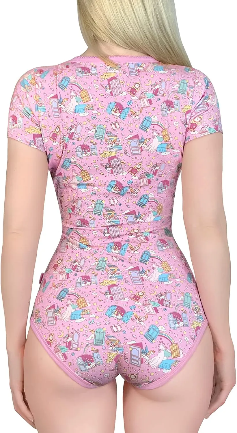 Littleforbig Cotton Romper Onesie Pajamas Bodysuit – Cookie Milk Pattern