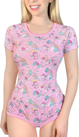 Littleforbig Cotton Romper Onesie Pajamas Bodysuit – Cookie Milk Pattern