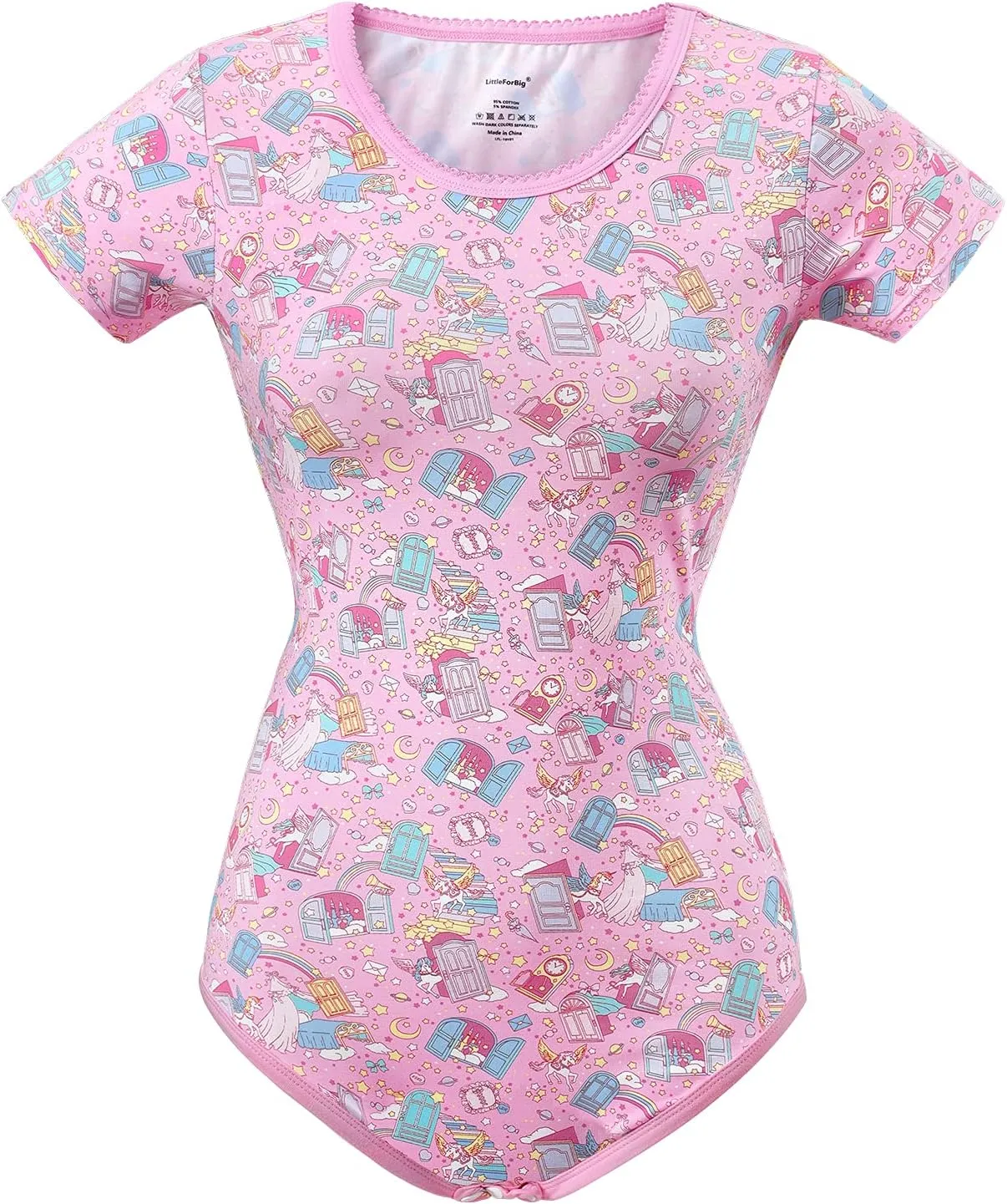 Littleforbig Cotton Romper Onesie Pajamas Bodysuit – Cookie Milk Pattern