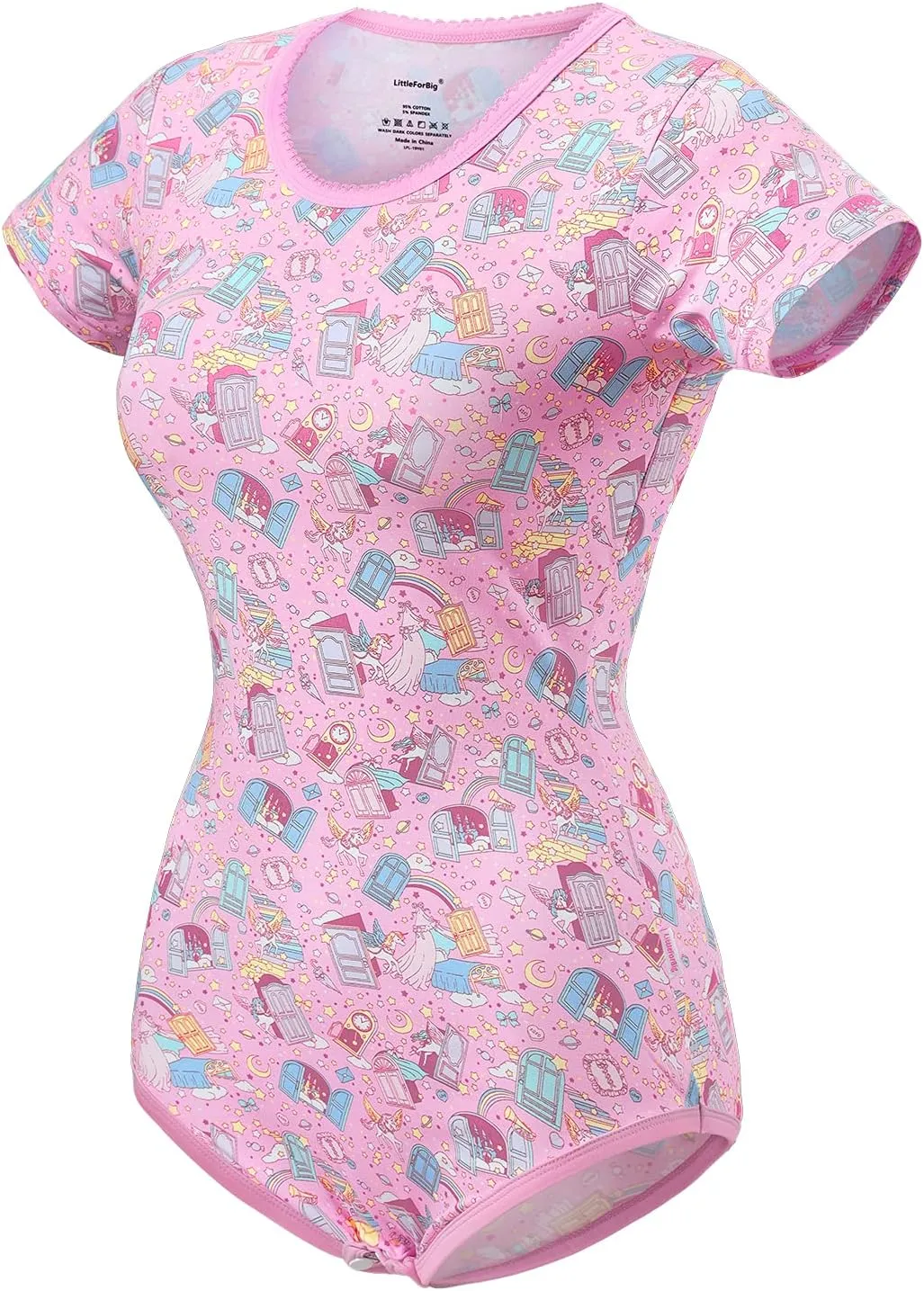 Littleforbig Cotton Romper Onesie Pajamas Bodysuit – Cookie Milk Pattern