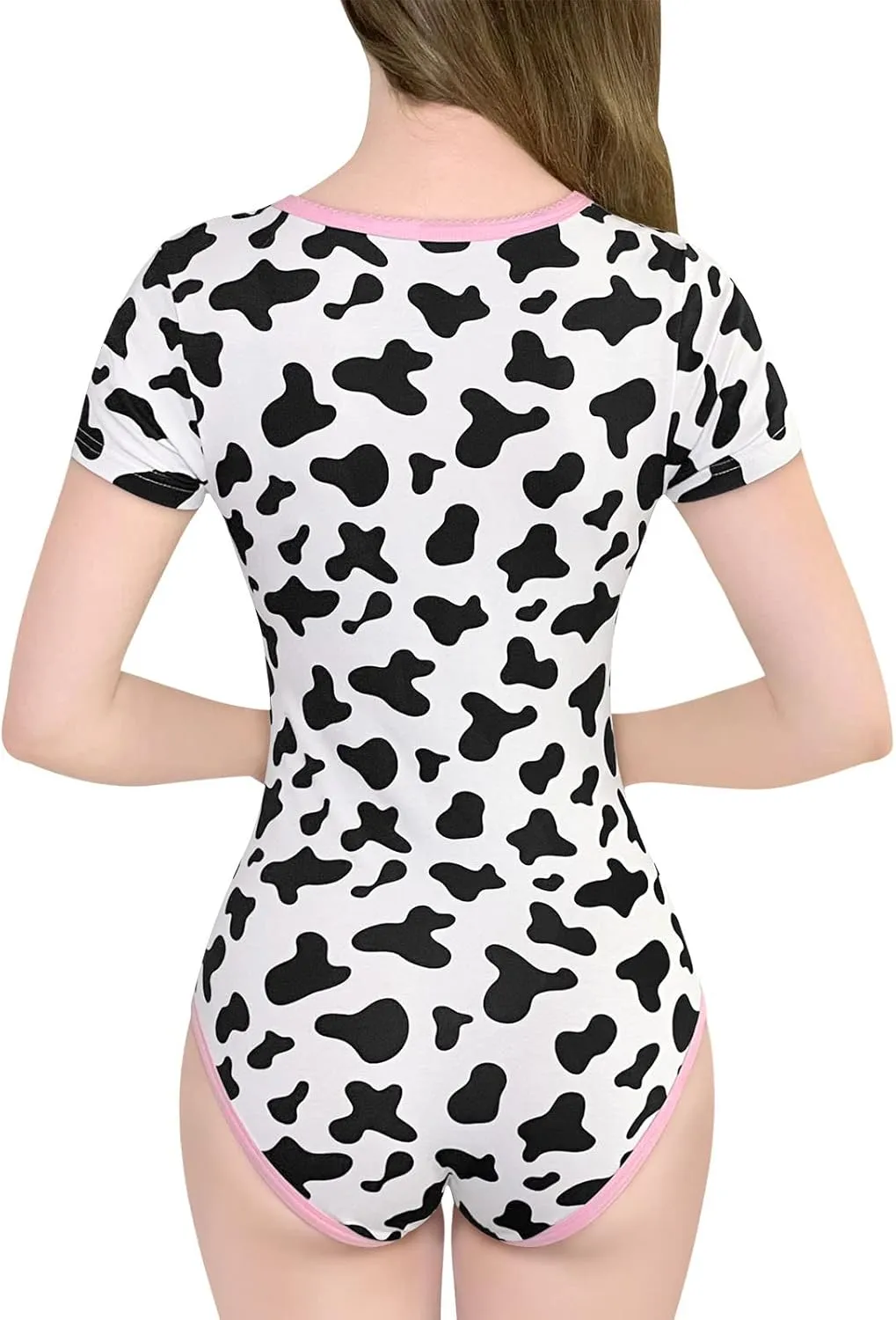 Littleforbig Cotton Romper Onesie Pajamas Bodysuit - Milk Cow Onesie