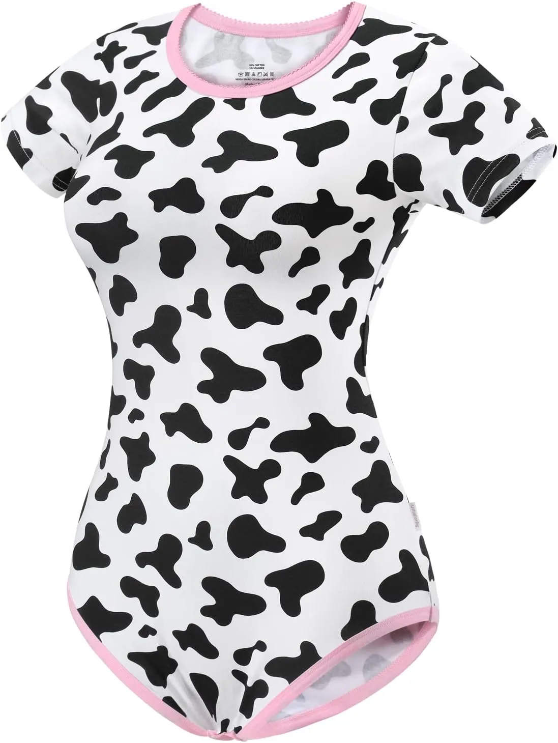 Littleforbig Cotton Romper Onesie Pajamas Bodysuit - Milk Cow Onesie