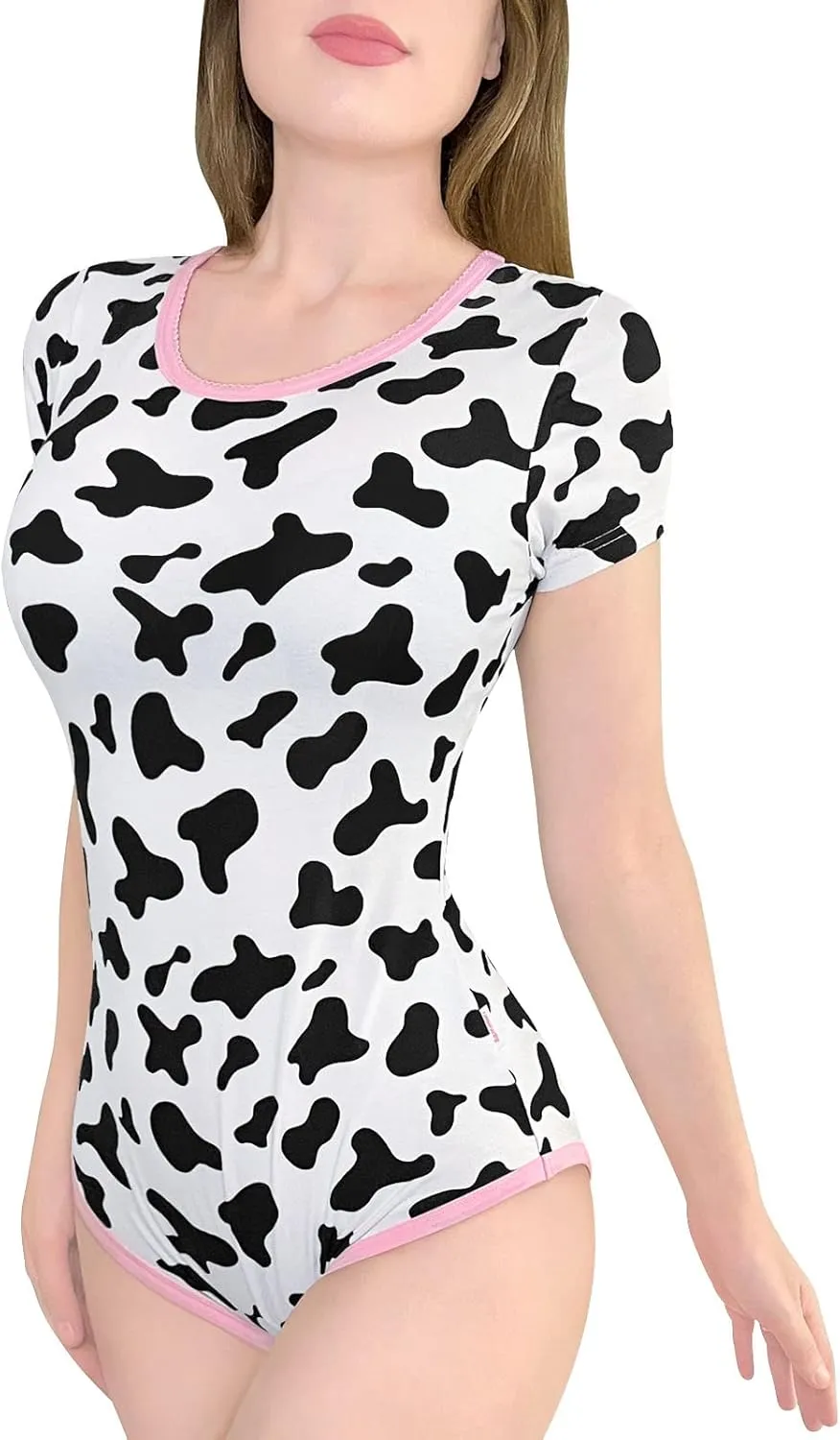 Littleforbig Cotton Romper Onesie Pajamas Bodysuit - Milk Cow Onesie