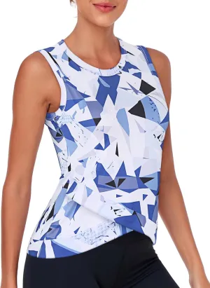 LURANEE Women's Workout Athletic Tank Tops Quick Dry Sun Protection Yoga Gym Crop Sleeveless Shirts