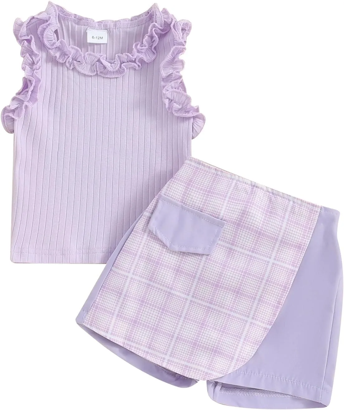 Madjtlqy Toddler Baby Girl Outfit Solid Color Tops and Shorts Set Infant Summer Clothes 6 12 18 24 Months 2t 3t 4t