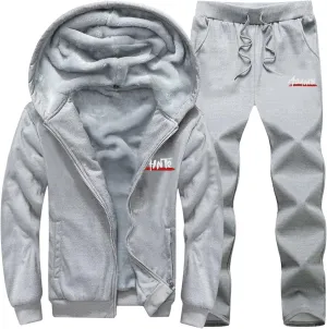 Men Track Suits 2 Piece Set Two Casual Solid Color Hooded Cardigan Sweatshirt Men's New Set Men's Sportswear Men's