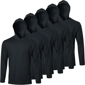 Men UPF 50  Sun Protection Hoodie Long Sleeve T Shirts Pack Quick Dry Shirt for Athletic Running Activewear Workout