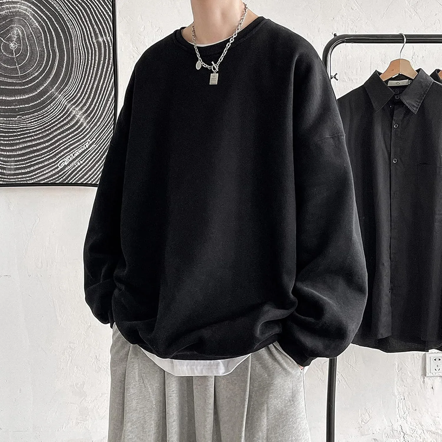 Men's Color Block Pullover Fleece Hoodie Men And Women Blouse Shirt Autumn And Winter Men's Fleece Pullover Hoodie