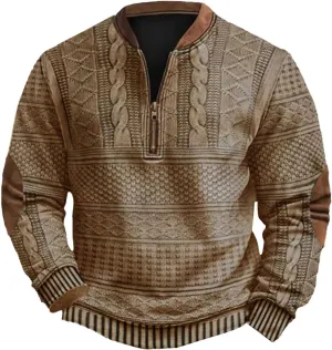 Men's Fleece Crewneck Sweatshirt Zipper Long Sleeved Hoodie Pullover Hooded Sweatshirt Sweat Shirt Mens Sweat Shirt