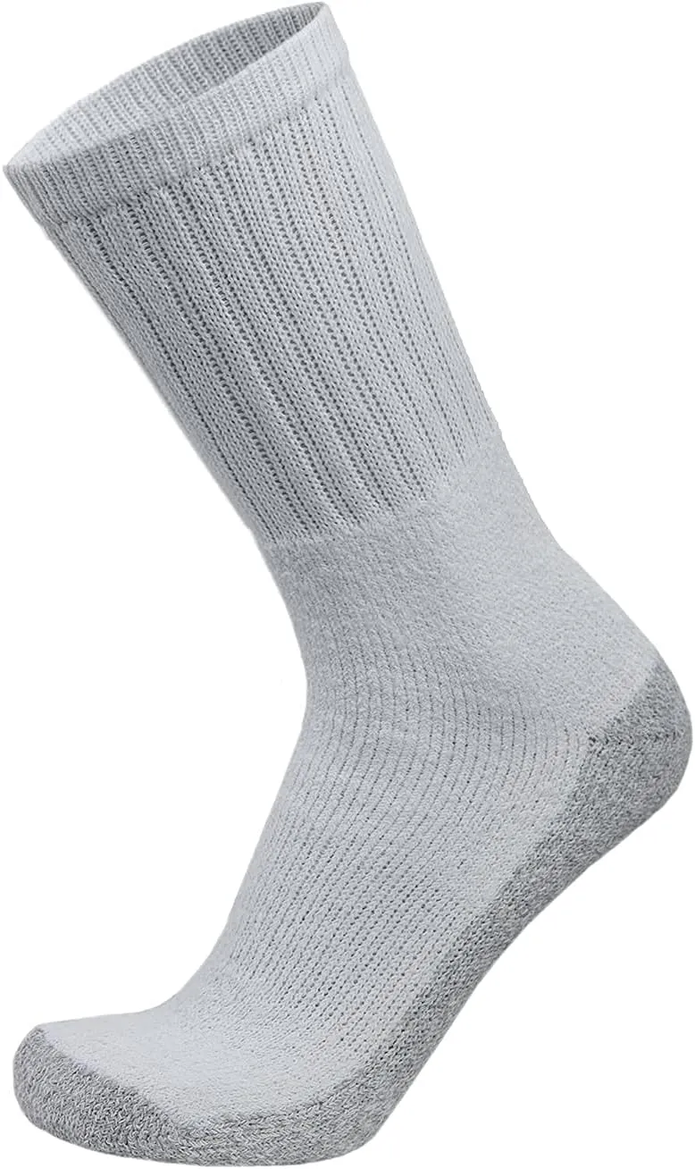 Mens Heavy Duty Steel Toe Work Cotton Socks, Thick Triple Cushioned Crew Socks