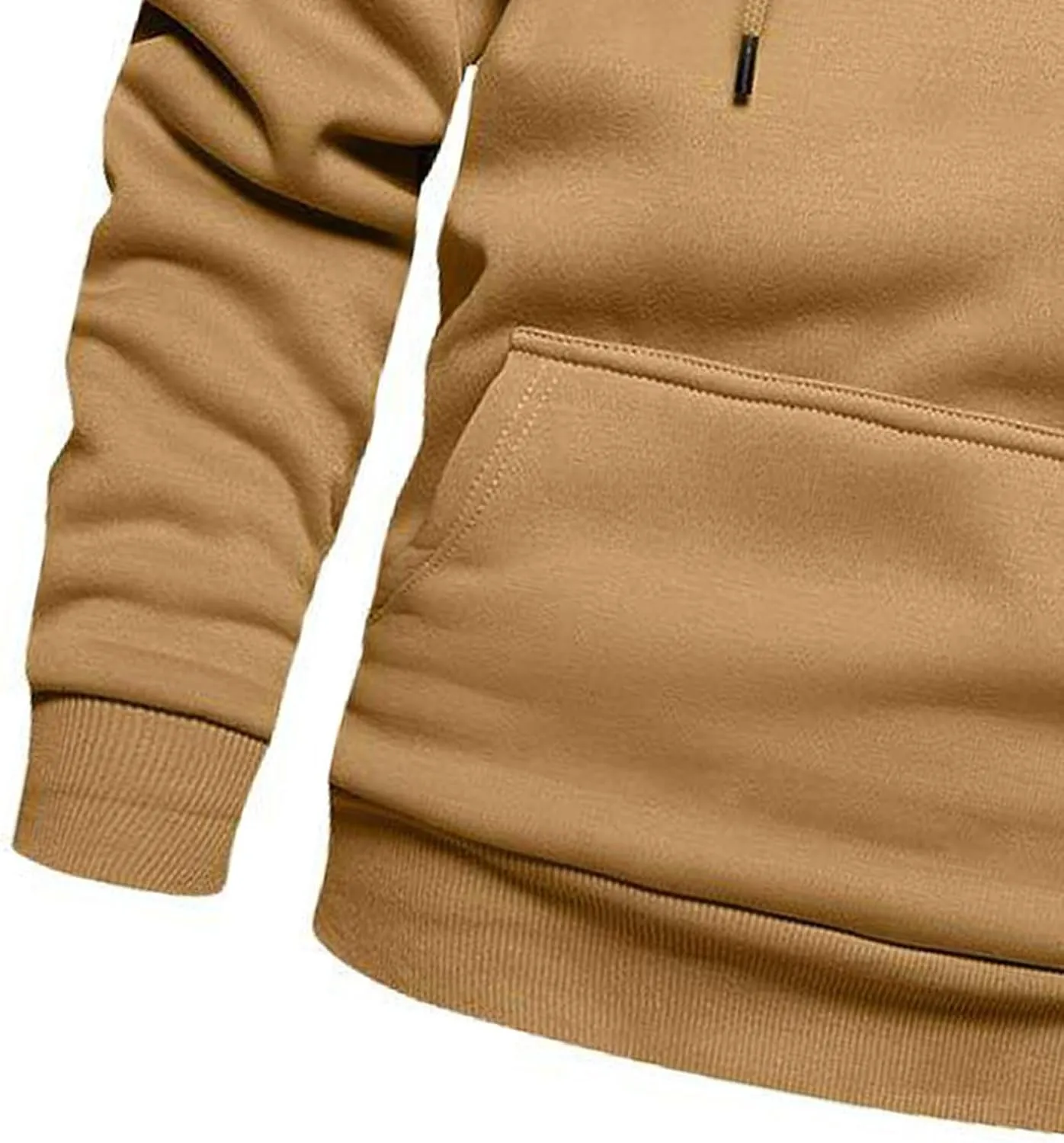 Men's Hoodies Novelty Color Block Long Sleeve Hooded Sweatshirt Winter Fleece Drawstring Pullover Tops with Pocket