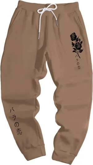 Men's Jogger Sweatpants Letter Graphic Drawstring Waist Casual Gym Workout Athletic Jogger Pants