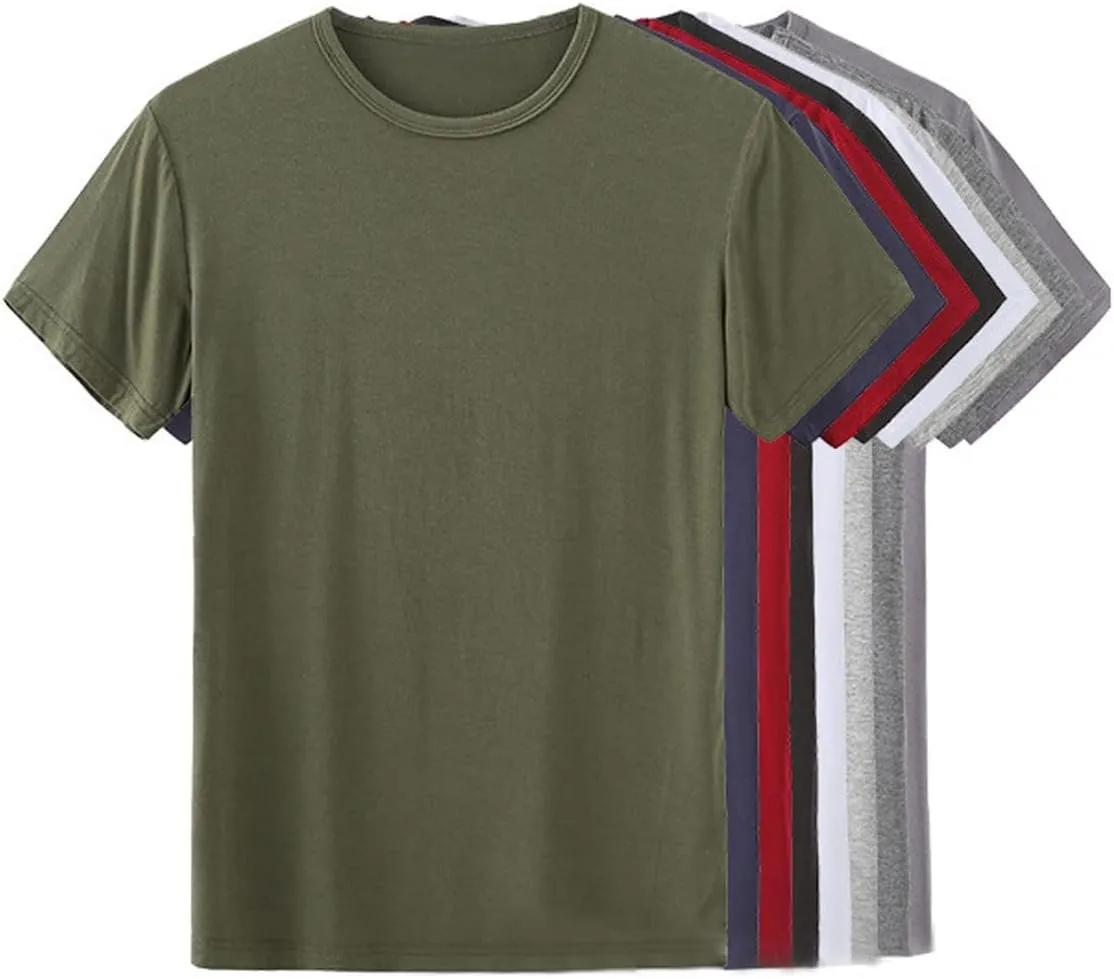 Men's Pajama Set Summer Short Sleeve Nightwear Shorts with Pockets Round Neck Lounge Wear Jogger Sleep Set