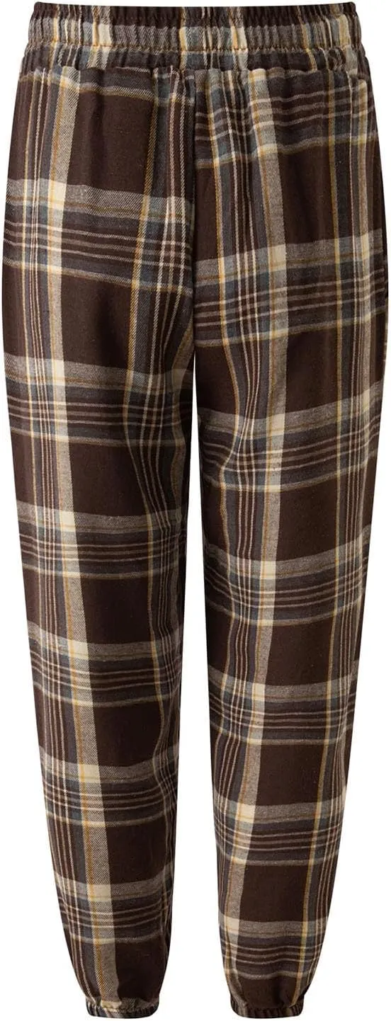 Mens Plaid Sweatpants Elastic Waist Casual Lounge Bottom Soft Comfy Long Pants Sportswear with Pocket and Drawstring