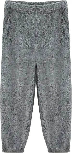 Mens Plush Warm Pajama Pants Ultra-Soft Fluffy Fleece Sleep Pant Elastic Waist Pjs Bottoms Sleepwear Lounge Pants