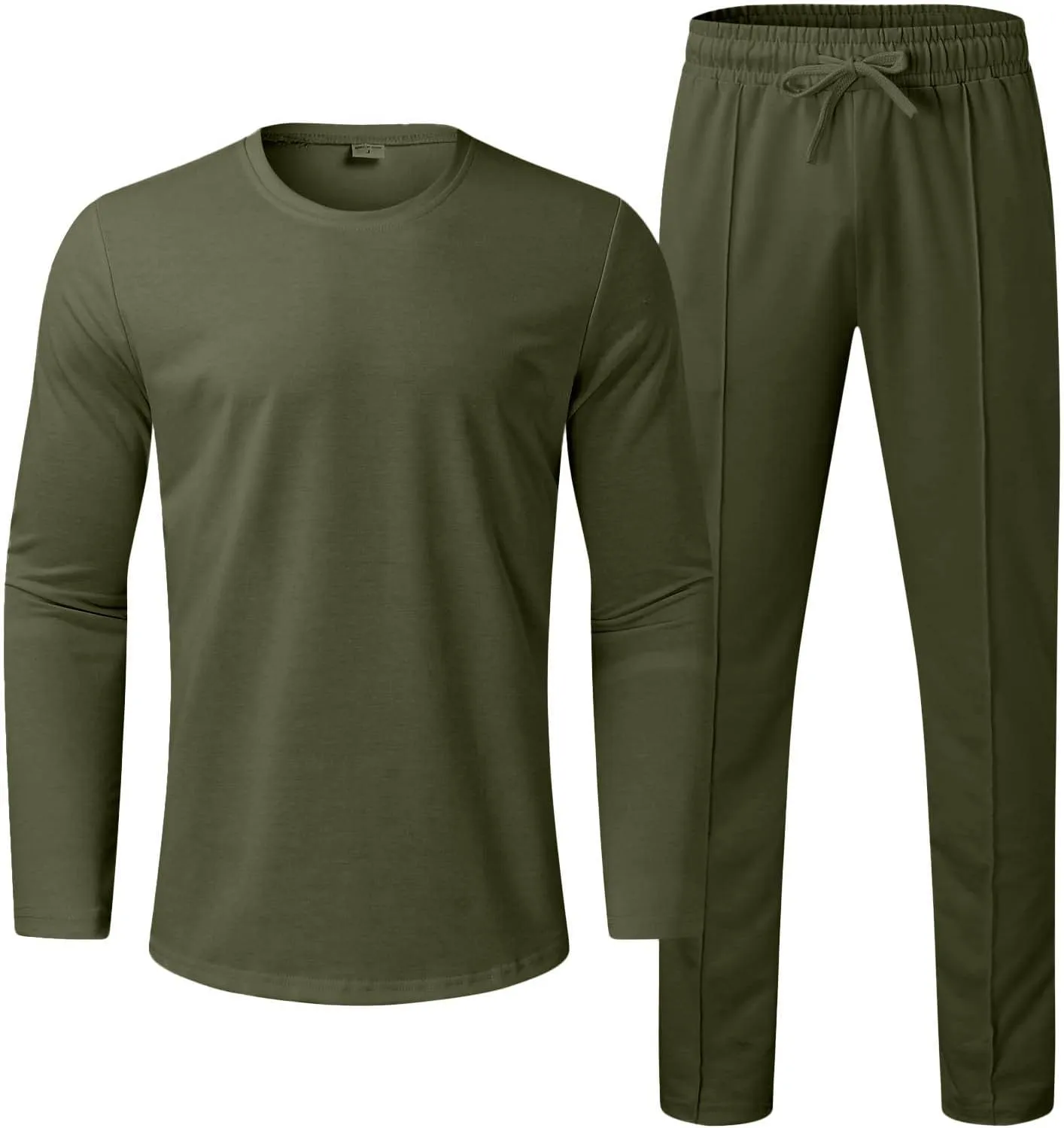 Men's Tracksuit Athletic Casual 2 Piece Outfits Long Sleeve Pullover Shirts and Pant Set Gym Jogger Sweatsuit Set