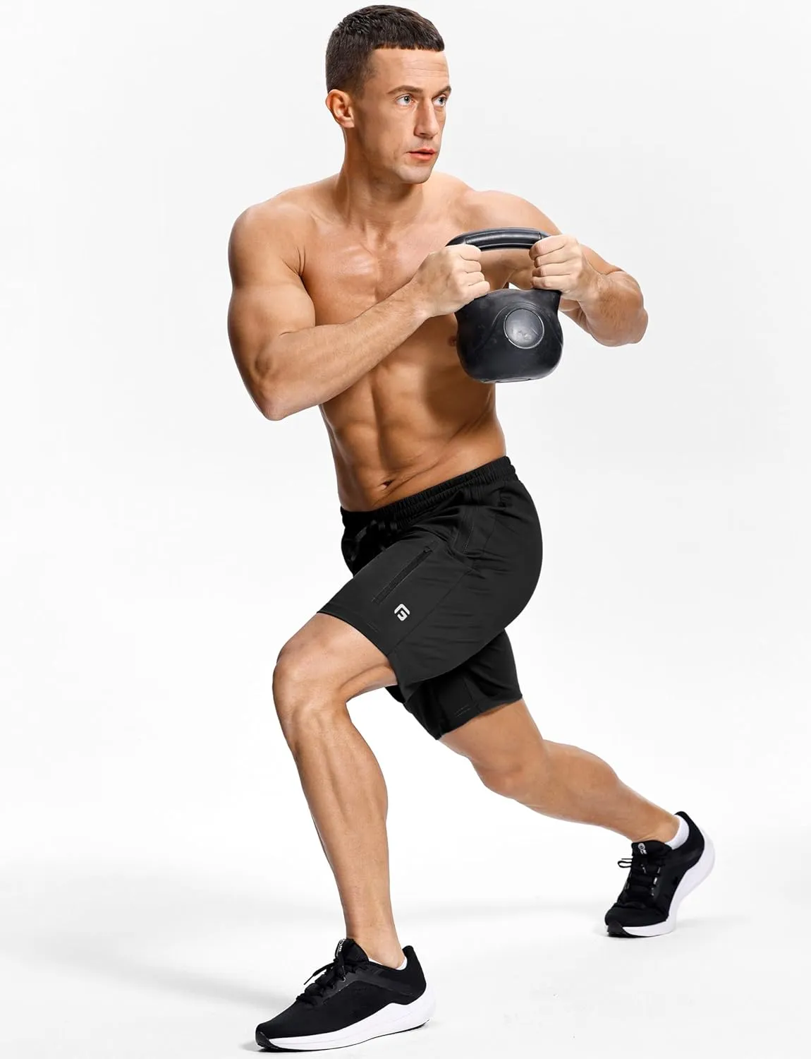 Men's Workout Shorts with Zipper Pockets 7" Quick Dry Lightweight Gym Athletic Running Shorts for Men