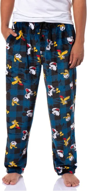 Mickey Mouse Pajama Pants Disney Mickey & Friends Men's Character Fleece Lounge Sleep Pajama Pants w Pockets (X-Large)