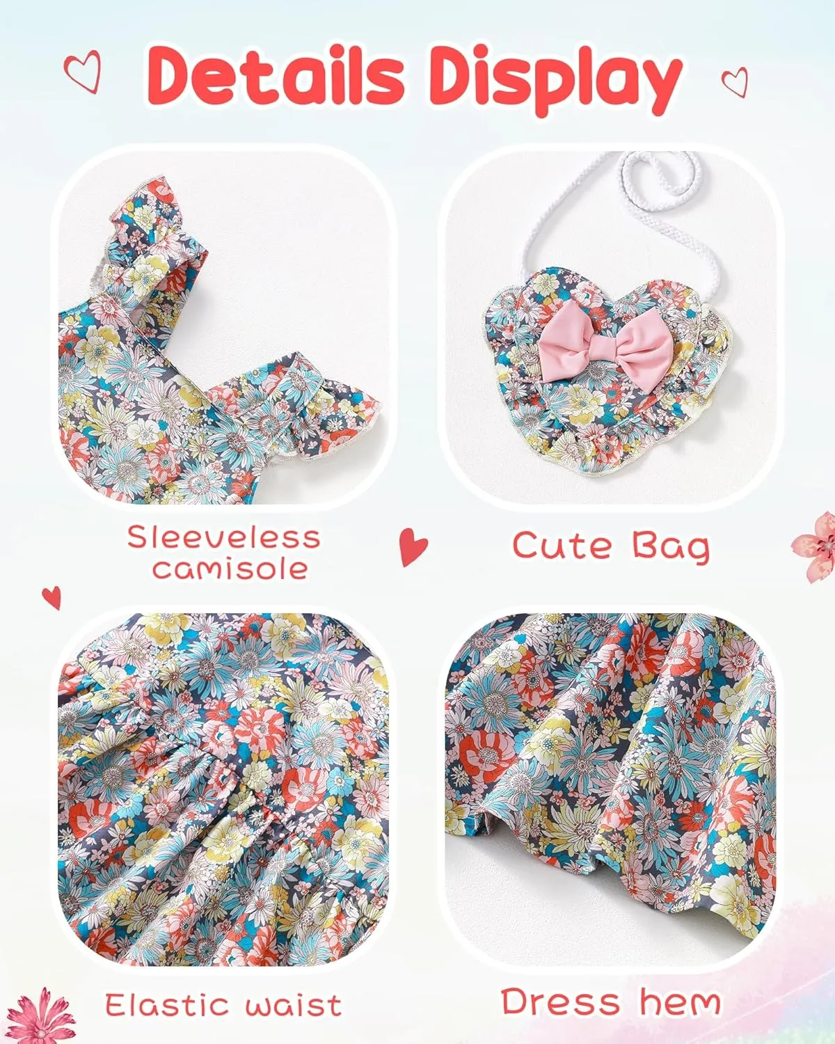 Mioglrie Baby Girl Clothes Newborn Dress Summer Toddler Girls' Clothing Casual Sundress with Cute Bag Infant Outfits