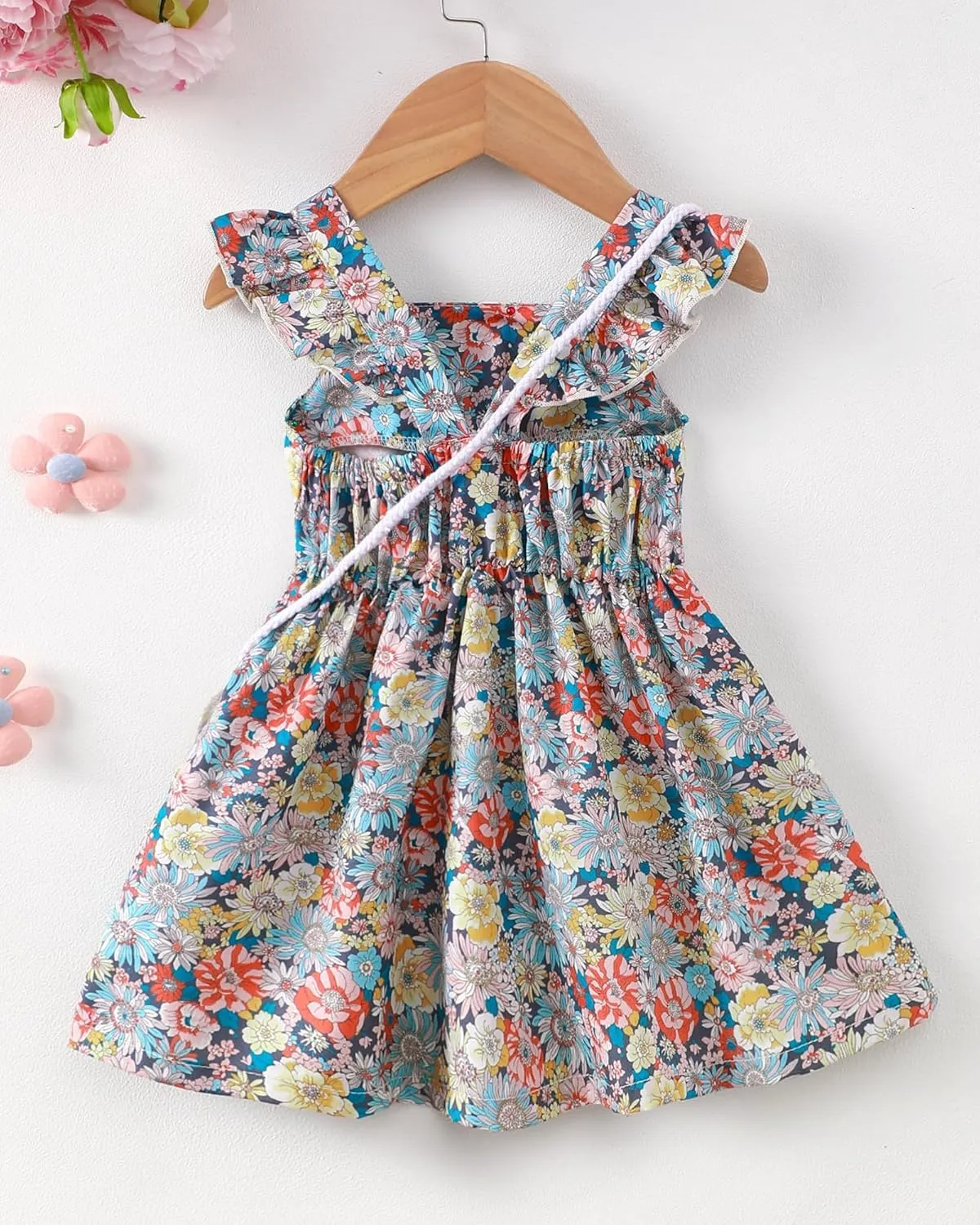 Mioglrie Baby Girl Clothes Newborn Dress Summer Toddler Girls' Clothing Casual Sundress with Cute Bag Infant Outfits