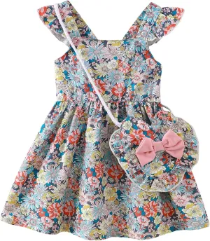 Mioglrie Baby Girl Clothes Newborn Dress Summer Toddler Girls' Clothing Casual Sundress with Cute Bag Infant Outfits