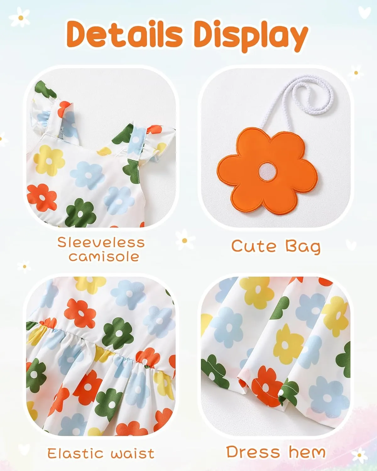 Mioglrie Baby Girl Clothes Newborn Dress Summer Toddler Girls' Clothing Casual Sundress with Cute Bag Infant Outfits