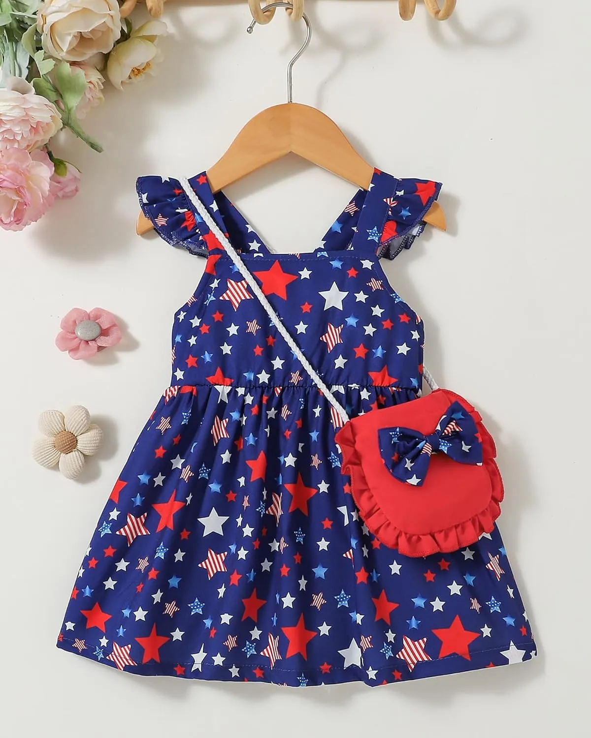 Mioglrie Baby Girl Clothes Newborn Dress Summer Toddler Girls' Clothing Casual Sundress with Cute Bag Infant Outfits