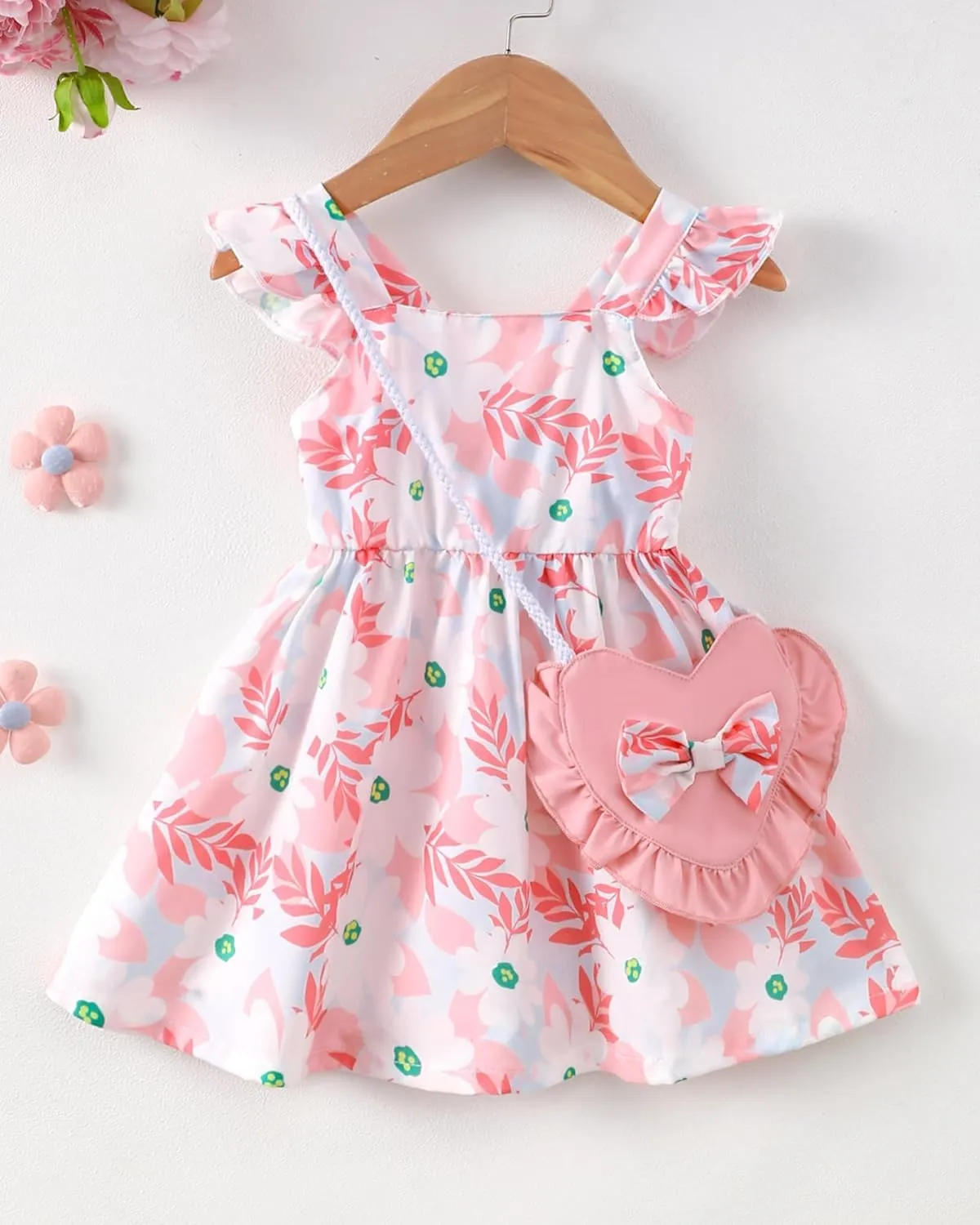 Mioglrie Baby Girl Clothes Newborn Dress Summer Toddler Girls' Clothing Casual Sundress with Cute Bag Infant Outfits