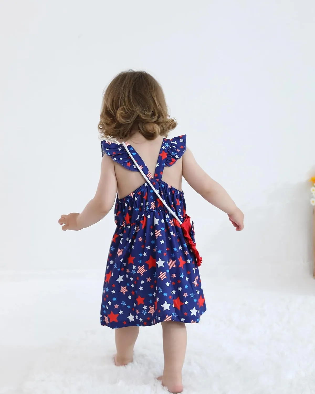 Mioglrie Baby Girl Clothes Newborn Dress Summer Toddler Girls' Clothing Casual Sundress with Cute Bag Infant Outfits