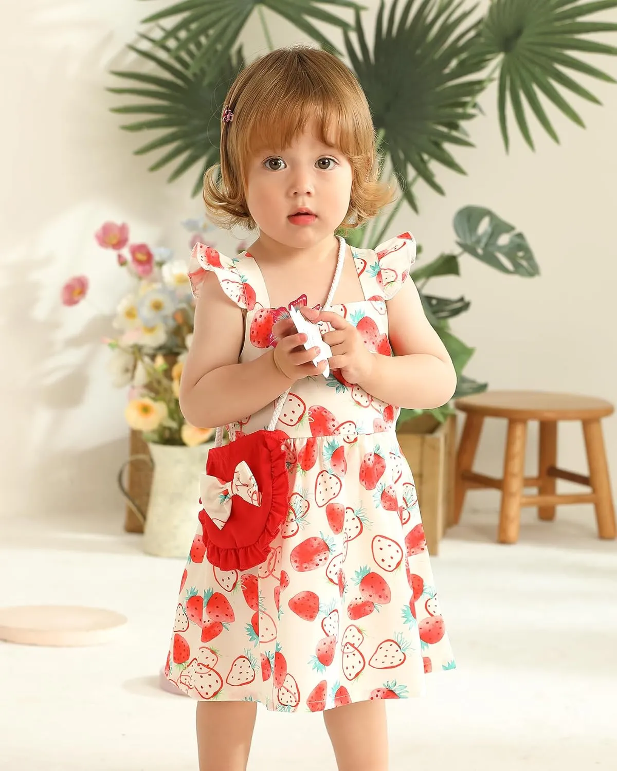 Mioglrie Baby Girl Clothes Newborn Dress Summer Toddler Girls' Clothing Casual Sundress with Cute Bag Infant Outfits