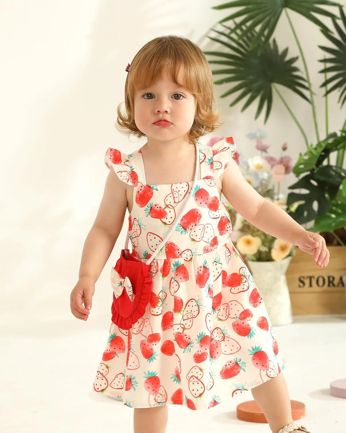 Mioglrie Baby Girl Clothes Newborn Dress Summer Toddler Girls' Clothing Casual Sundress with Cute Bag Infant Outfits
