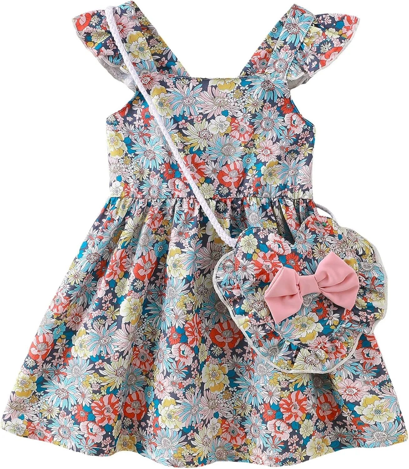 Mioglrie Baby Girl Clothes Newborn Dress Summer Toddler Girls' Clothing Casual Sundress with Cute Bag Infant Outfits