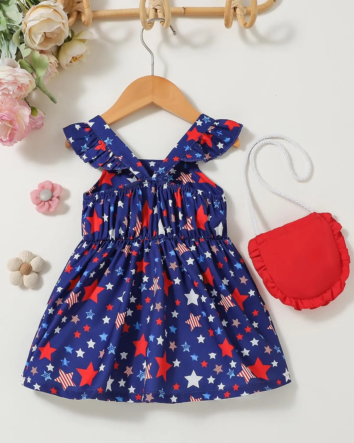 Mioglrie Baby Girl Clothes Newborn Dress Summer Toddler Girls' Clothing Casual Sundress with Cute Bag Infant Outfits