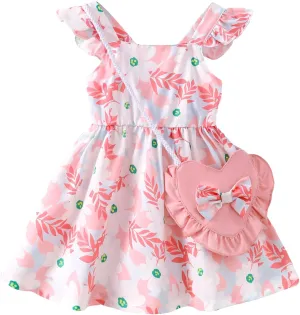 Mioglrie Baby Girl Clothes Newborn Dress Summer Toddler Girls' Clothing Casual Sundress with Cute Bag Infant Outfits