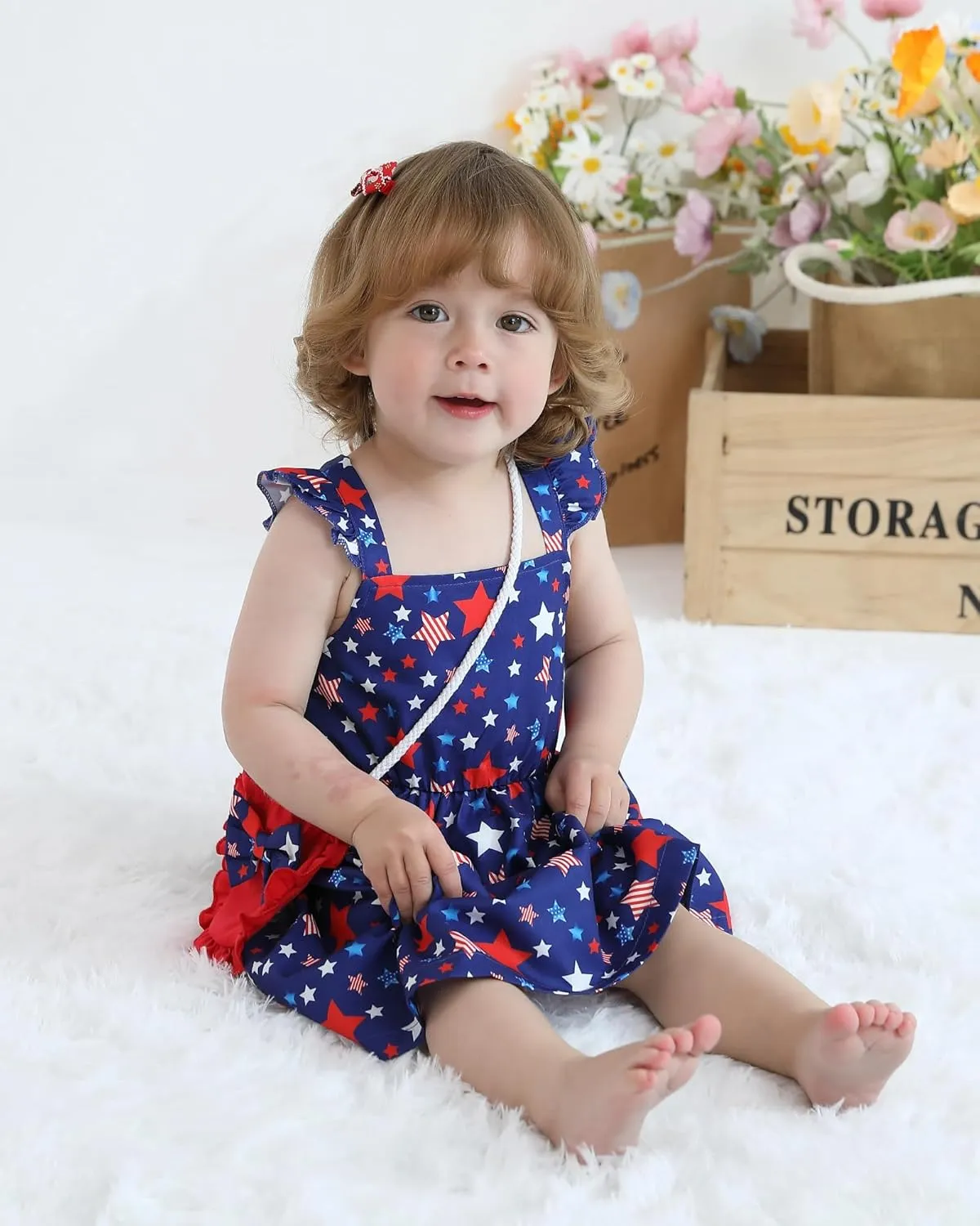 Mioglrie Baby Girl Clothes Newborn Dress Summer Toddler Girls' Clothing Casual Sundress with Cute Bag Infant Outfits