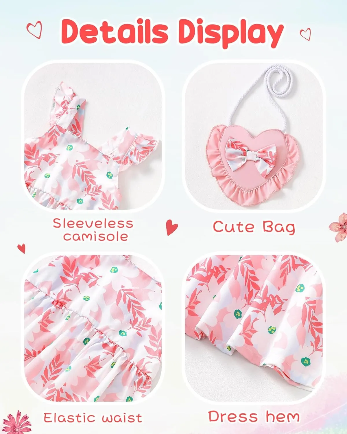 Mioglrie Baby Girl Clothes Newborn Dress Summer Toddler Girls' Clothing Casual Sundress with Cute Bag Infant Outfits