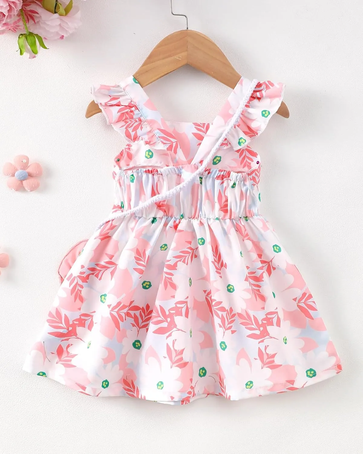 Mioglrie Baby Girl Clothes Newborn Dress Summer Toddler Girls' Clothing Casual Sundress with Cute Bag Infant Outfits