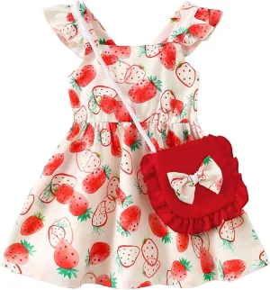 Mioglrie Baby Girl Clothes Newborn Dress Summer Toddler Girls' Clothing Casual Sundress with Cute Bag Infant Outfits