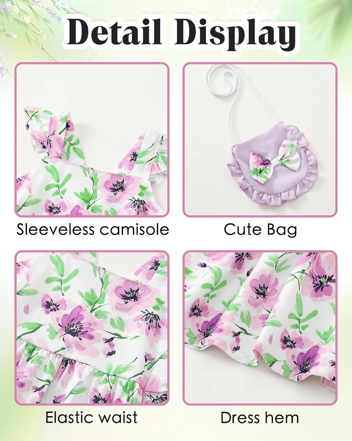 Mioglrie Baby Girl Clothes Newborn Dress Summer Toddler Girls' Clothing Casual Sundress with Cute Bag Infant Outfits