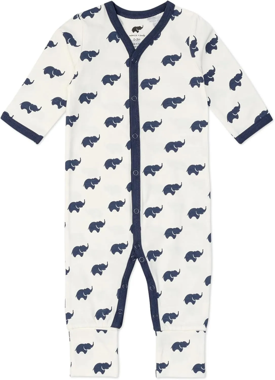 MONICA   ANDY On the Go One-Piece for Baby Girls & Boys (0-9  Months) – Soft Long Sleeve Romper, Made with Organic Cotton