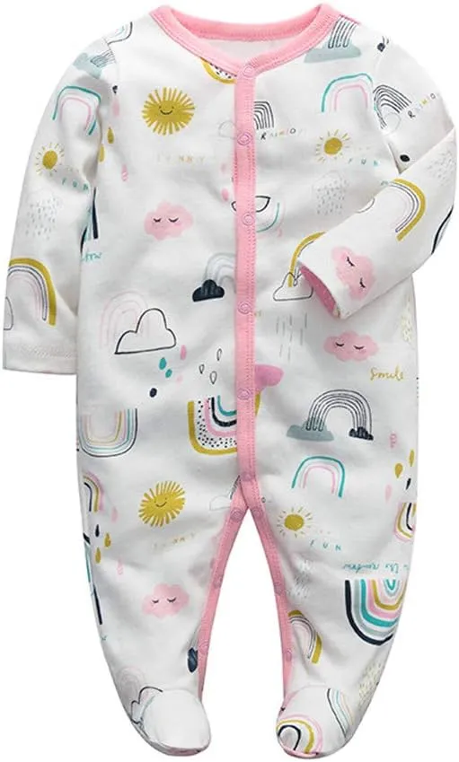 Monvecle Unisex Baby Cotton Multi-Pieces Layette Set Infants Long Sleeve Bodysuits Pants Shirts Gift Set Pack