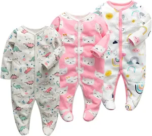 Monvecle Unisex Baby Cotton Multi-Pieces Layette Set Infants Long Sleeve Bodysuits Pants Shirts Gift Set Pack
