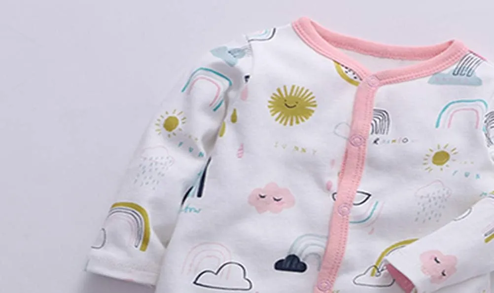 Monvecle Unisex Baby Cotton Multi-Pieces Layette Set Infants Long Sleeve Bodysuits Pants Shirts Gift Set Pack