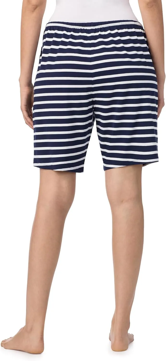 Nautica Womens Sleep Bermuda Shorts - Lightweight, Breathable Pajama Bottoms - Cotton Knit Jersey Sleepwear and Loungewear