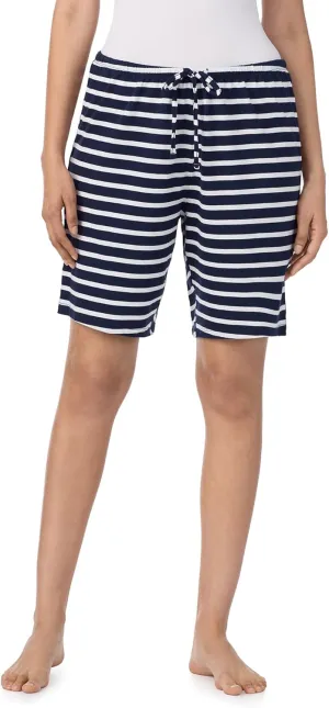 Nautica Womens Sleep Bermuda Shorts - Lightweight, Breathable Pajama Bottoms - Cotton Knit Jersey Sleepwear and Loungewear