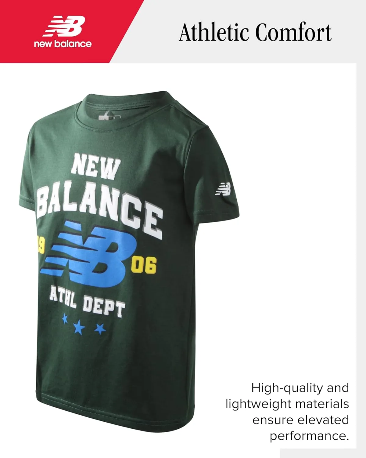 New Balance Boys' Jogger Set - 2 Piece Active Pullover Graphic Tee Shirt and Jogger Sweat Pants for Boys (8-16)