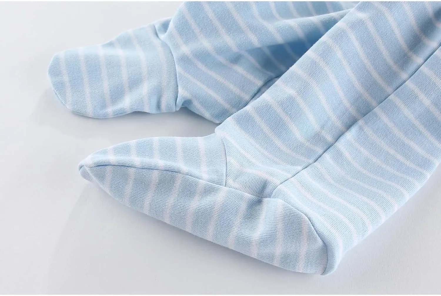 Newborn Baby Boy Girls Clothes 2-Way Zip Footed Cotton Bodysuit 3-Pack Long Sleeve Outfits 0-12Months Baby Pajamas