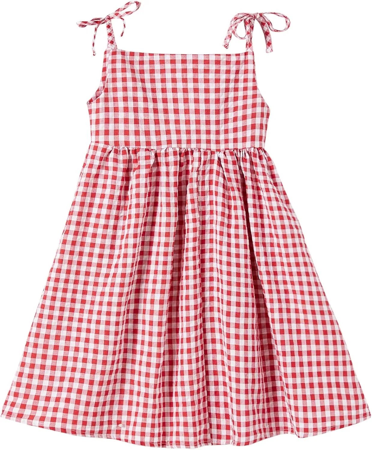 Niyage Toddler Dress Sleeveless Kids Casual Party Dresses Girls Cotton Tie Strap Bow Casual Boho Sundress